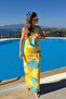 Solara Draped Low-Cut Dress Yellow - 3