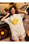 Men/Women Smiling Sun Transfer Printed Round Neck Short Sleeve T-Shirt