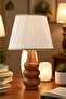 Sina Table Lampshade Wooden Body Fabric Headboard Decorative Table Lamp Night Light - 3