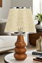 Sina Table Lampshade Wooden Body Fabric Headboard Decorative Table Lamp Night Light - 3