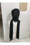 Black Sevda Shawl Ready-Made Turban Ready-Made Shawl Ready-Made Veil - 2