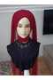 Dark Red Forehead Conjoined Wrap Model Ready Veil Ready Shawl Ready Turban - 2