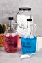 Set of 3 Detergent Dispensers Colors Blacks Powder Detergent 3000 ml Glass Jar with Scale 1500ml Gallon Bottle - 3