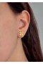 Sihra Accessories Gold Color 9mm Clover Earrings Studded Model Earrings - 2