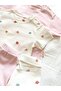 Floral Pattern and Pink Color 2-Piece Ribbed Knit Top and Bottom Set 100% Cotton