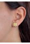 Sihra Accessories Gold Color 12mm Clover Earrings Studded Model Earrings