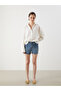 Trendlucky Mom Fit Patterned Women's Jean Shorts with Difference