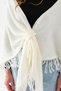 Women's Triangle Tassel Shawl, Stylish Women's Shawl Model with Tassels, Shoulder Shawl, Women's Triangle Shoulder Shawl with Tassels. - 6