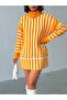 Women's Turtleneck Striped Knitwear Tunic - 4