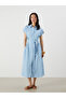 Nevavm Shirt Collar Belted Jean Dress with a Difference