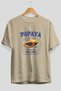 Papaya Front Printed Beige Oversize T-Shirt Men's Women's Cotton Crew Neck T-Shirt - 2