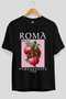 Roma Pomegranate Pomegranate Front Printed Black Oversize T-Shirt Men Women Cotton Crew Neck T-Shirt - 2