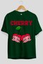 Cherry Cherries 10 Pre-Printed Green Oversize T-Shirt Men Women Cotton Crew Neck T-Shirt