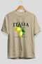 Italia Lemon Front Printed Beige Oversize T-Shirt Men Women Cotton Crew Neck T-Shirt - 2