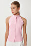 Halter Neckline Woven Vest Lyy0096 Pink