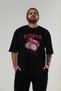 Pitaya Front Printed Black Oversize T-Shirt Men Women Cotton Crew Neck Tshirt - 4