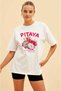 Pitaya Front Printed White Oversize T-Shirt Men Women Cotton Crew Neck T-Shirt - 2