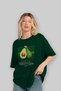 Avocado Front Printed Green Oversize T-Shirt Men Women Cotton Crew Neck Tshirt - 4