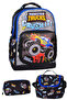 Boy's 3-Piece Set Character Play Car Thermal Foil Nutrition Primary School Backpack with Pen Holder