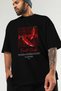 Pepper Front Printed Black Oversize T-Shirt Men Women Cotton Crew Neck Tshirt - 4
