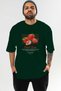 Strawberry Front Printed Green Oversize T-Shirt Men Women Cotton Crew Neck Tshirt