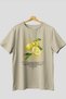 Lemon Front Printed Beige Oversize T-Shirt Men Women Cotton Crew Neck T-Shirt