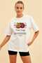 Passionflower Front Printed White Oversize T-Shirt Men Women Cotton Crew Neck Tshirt - 2