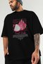 Pitaya Front Printed Black Oversize T-Shirt Men Women Cotton Crew Neck Tshirt - 4