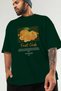 Mandarin Front Printed Green Oversize T-Shirt Men Women Cotton Crew Neck Tshirt - 3