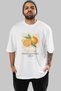 Orange Front Printed White Oversize T-Shirt Men Women Cotton Crew Neck Tshirt - 5
