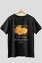 Mandarin Front Printed Black Oversize T-Shirt Men Women Cotton Crew Neck Tshirt