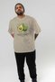 Avocado Front Printed Beige Oversize T-Shirt Men Women Cotton Crew Neck Tshirt - 6