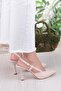018-505 Fls Satin Closed Front Open Back Heeled Women's Shoes - 4
