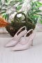 086-5047 Fls Closed Front Stone Buckle Detailed Open Back Heeled Shoes - 6