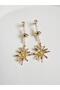 Long Pearl Daisy Earrings 8 cm - 3