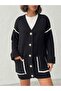 Women's Stripe Detailed Buttoned Knitwear Cardigan - 4