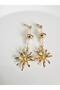 Long Pearl Daisy Earrings 8 cm - 4