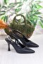 086-5047 Fls Closed Front Stone Buckle Detailed Open Back Heeled Shoes - 5