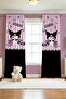 Lilac Striped Partici Kuromi Patterned Children's Baby Room Background Curtain (Single Wing Pricing) - 3