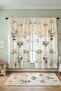 Cream Green Planes Patterned Children's Baby Room Background Curtain (Single Wing Pricing) - 2