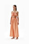 Ikikiz Linen Orange Palazzo Trousers
