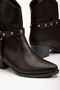 Women's Western Cowboy Embroidered Trok Detailed Short Boots - 6