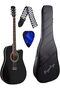 BK 41-Inch Acoustic Guitar for Beginners & Professionals with Gig Bag, Strap & Picks (Black)