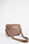 Women's Lily Dark Mink 3 Compartment Lined Lacost Leather Zipper Closure Handbag and Shoulder Bag - 3