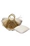 - Ayşe 4723 1655 Handmade Set of 2 Tress Rope Gold Metallic Handle Beach Bag and Handbag