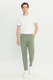 Men's Khaki 100% Cotton Slim Fit Slim Fit Tie Waist Side Pocket Trousers - 3