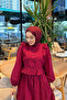 Women's Knit Fabric Ruffled Hijab Set - 3