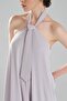 Women's Tie Detailed Backless Design Long Dress - 6