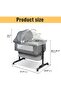 SKY-TOUCH Baby Bedside Crib Adjustable, Baby Cradle With Large Storage Basket, Travel Crib with Matt - 6