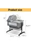 SKY-TOUCH Baby Bedside Crib Adjustable, Baby Cradle With Large Storage Basket, Travel Crib with Matt - 7